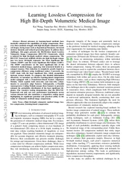 Learning Lossless Compression for High Bit-Depth Volumetric Medical
  Image