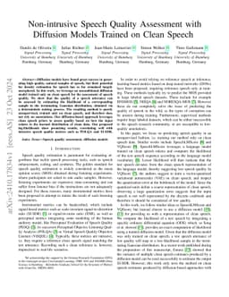 Non-intrusive Speech Quality Assessment with Diffusion Models Trained on
  Clean Speech