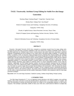 TAGE: Trustworthy Attribute Group Editing for Stable Few-shot Image
  Generation