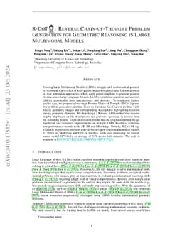R-CoT: Reverse Chain-of-Thought Problem Generation for Geometric
  Reasoning in Large Multimodal Models