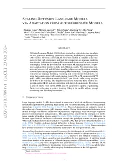 Scaling Diffusion Language Models via Adaptation from Autoregressive Models
