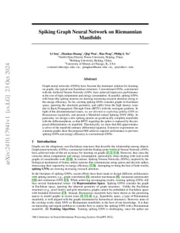 Spiking Graph Neural Network on Riemannian Manifolds