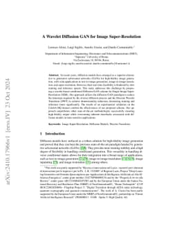 A Wavelet Diffusion GAN for Image Super-Resolution