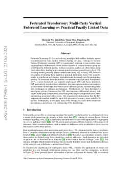 Federated Transformer: Multi-Party Vertical Federated Learning on
  Practical Fuzzily Linked Data