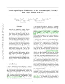 Estimating the Spectral Moments of the Kernel Integral Operator from Finite Sample Matrices