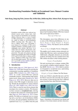 Benchmarking Foundation Models on Exceptional Cases: Dataset Creation
  and Validation