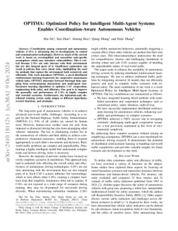 OPTIMA: Optimized Policy for Intelligent Multi-Agent Systems Enables
  Coordination-Aware Autonomous Vehicles