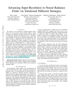 Advancing Super-Resolution in Neural Radiance Fields via Variational Diffusion Strategies