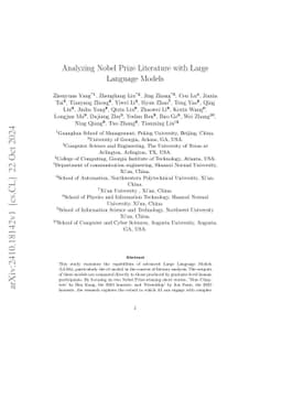 Analyzing Nobel Prize Literature with Large Language Models