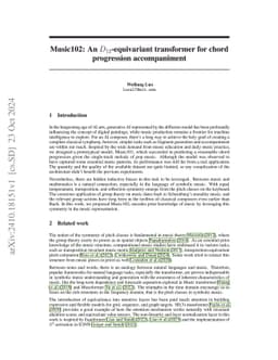Music102: An $D_{12}$-equivariant transformer for chord progression
  accompaniment