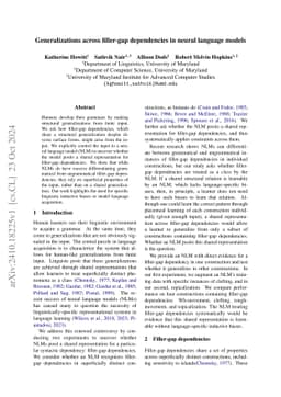 Generalizations across filler-gap dependencies in neural language models