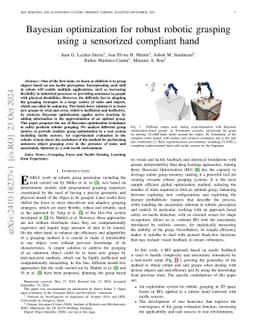 Bayesian optimization for robust robotic grasping using a sensorized
  compliant hand