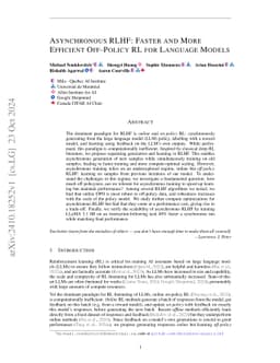 Asynchronous RLHF: Faster and More Efficient Off-Policy RL for Language Models
