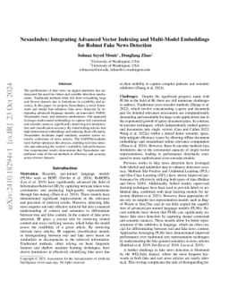 NexusIndex: Integrating Advanced Vector Indexing and Multi-Model
  Embeddings for Robust Fake News Detection