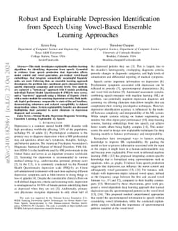 Robust and Explainable Depression Identification from Speech Using
  Vowel-Based Ensemble Learning Approaches