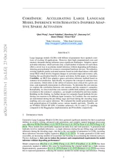 CoreInfer: Accelerating Large Language Model Inference with
  Semantics-Inspired Adaptive Sparse Activation