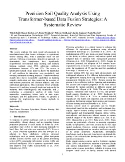 Precision Soil Quality Analysis Using Transformer-based Data Fusion
  Strategies: A Systematic Review