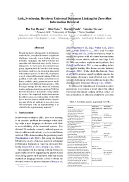 Link, Synthesize, Retrieve: Universal Document Linking for Zero-Shot
  Information Retrieval