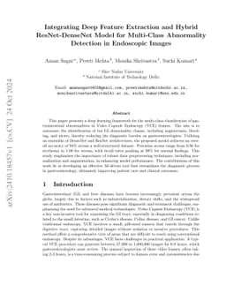 Integrating Deep Feature Extraction and Hybrid ResNet-DenseNet Model for
  Multi-Class Abnormality Detection in Endoscopic Images