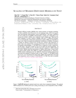 Scaling up Masked Diffusion Models on Text