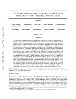 Unsupervised semantic segmentation of urban high-density multispectral
  point clouds
