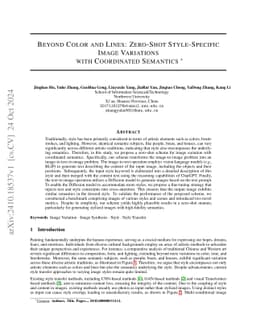 Beyond Color and Lines: Zero-Shot Style-Specific Image Variations with
  Coordinated Semantics