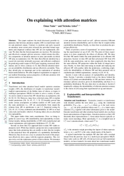 On Explaining with Attention Matrices