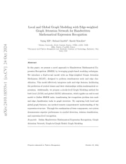 Local and Global Graph Modeling with Edge-weighted Graph Attention
  Network for Handwritten Mathematical Expression Recognition