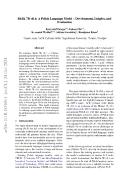 Bielik 7B v0.1: A Polish Language Model -- Development, Insights, and
  Evaluation