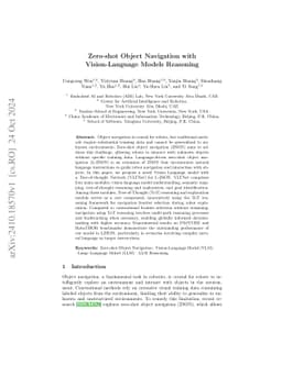 Zero-shot Object Navigation with Vision-Language Models Reasoning