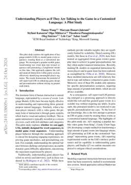 Understanding Players as if They Are Talking to the Game in a Customized
  Language: A Pilot Study