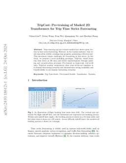 TripCast: Pre-training of Masked 2D Transformers for Trip Time Series
  Forecasting