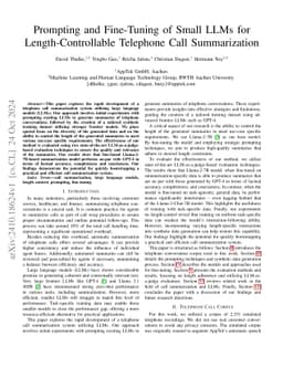 Prompting and Fine-Tuning of Small LLMs for Length-Controllable
  Telephone Call Summarization