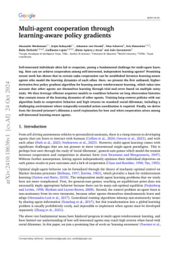 Multi-agent cooperation through learning-aware policy gradients