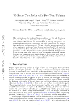 3D Shape Completion with Test-Time Training