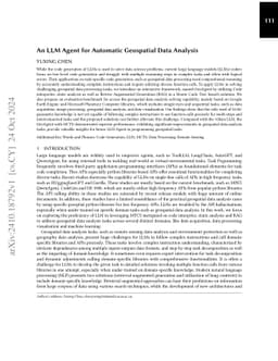 An LLM Agent for Automatic Geospatial Data Analysis