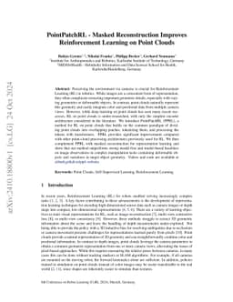 PointPatchRL -- Masked Reconstruction Improves Reinforcement Learning on
  Point Clouds