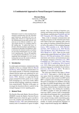 A Combinatorial Approach to Neural Emergent Communication