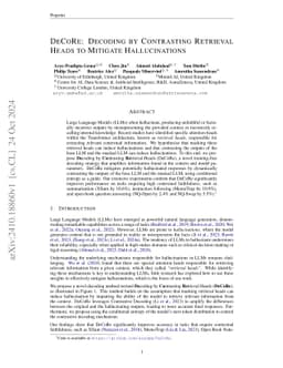DeCoRe: Decoding by Contrasting Retrieval Heads to Mitigate
  Hallucinations
