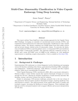 Multi-Class Abnormality Classification in Video Capsule Endoscopy Using
  Deep Learning