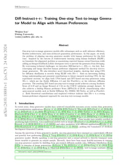 Diff-Instruct++: Training One-step Text-to-image Generator Model to
  Align with Human Preferences