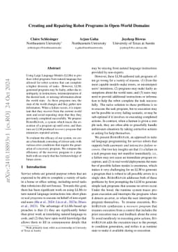 Creating and Repairing Robot Programs in Open-World Domains