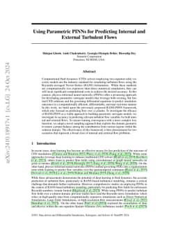 Using Parametric PINNs for Predicting Internal and External Turbulent
  Flows