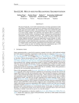 SegLLM: Multi-round Reasoning Segmentation