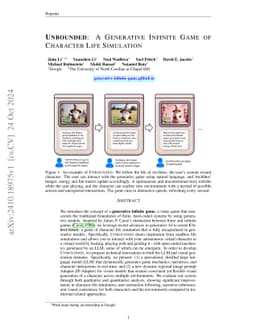Unbounded: A Generative Infinite Game of Character Life Simulation