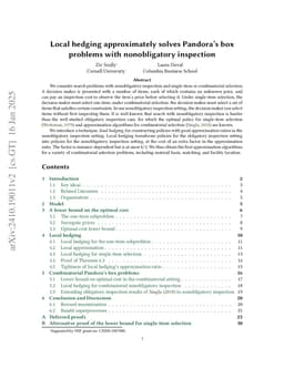 Local hedging approximately solves Pandora's box problems with nonobligatory inspection