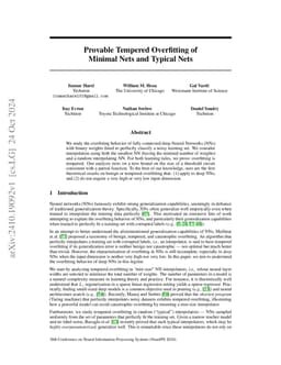 Provable Tempered Overfitting of Minimal Nets and Typical Nets