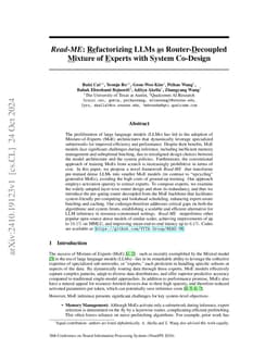 Read-ME: Refactorizing LLMs as Router-Decoupled Mixture of Experts with
  System Co-Design