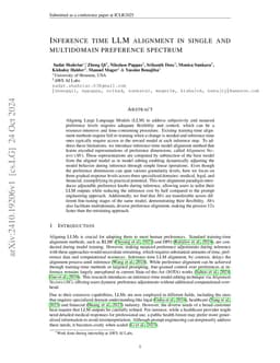 Inference time LLM alignment in single and multidomain preference
  spectrum