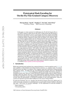 Prototypical Hash Encoding for On-the-Fly Fine-Grained Category
  Discovery